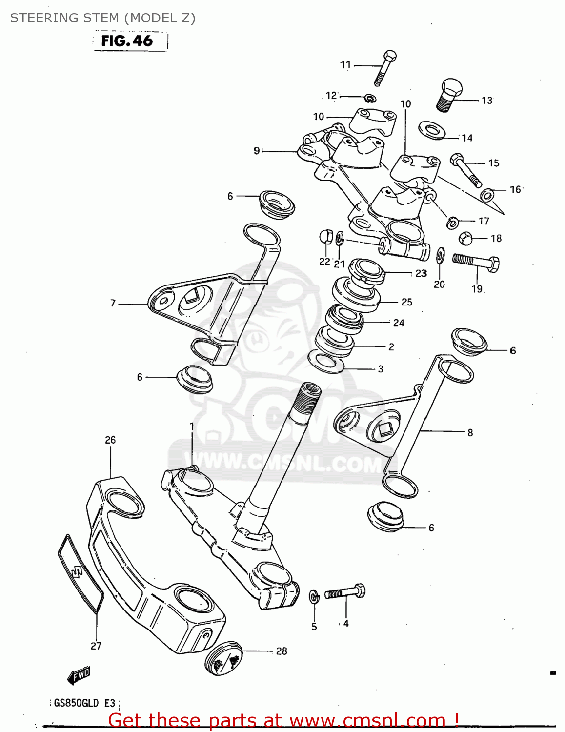 STEERING STEM (MODEL Z) GS850GL 1982 (Z) USA (E03)