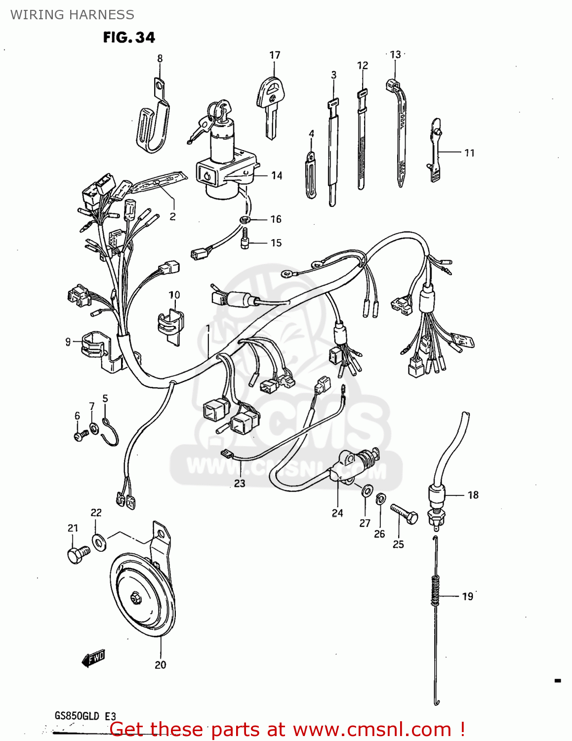 WIRING HARNESS GS850GL 1982 (Z) USA (E03)