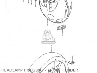 HEADLAMP HOUSING - FRONT FENDER - GS850GL 1982 (Z) USA (E03)