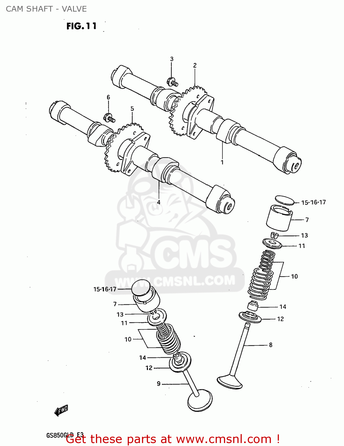 CAM SHAFT - VALVE GS850GL 1983 (D) USA (E03)