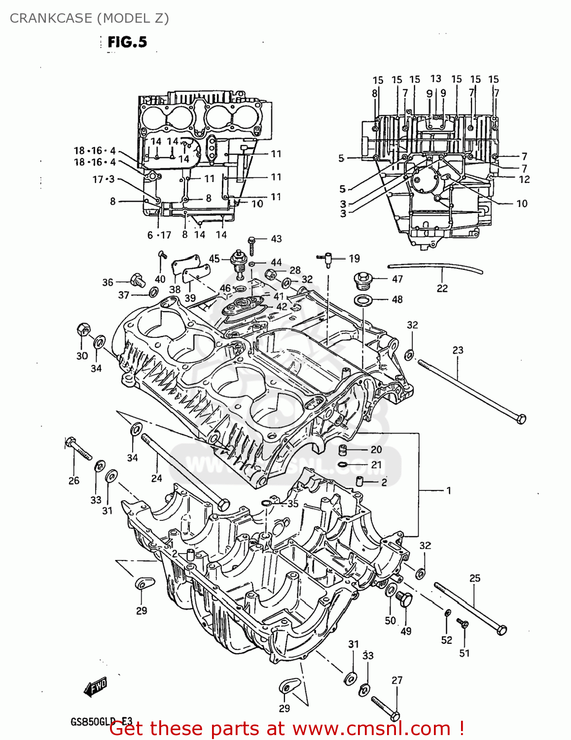 CRANKCASE (MODEL Z) GS850GL 1983 (D) USA (E03)