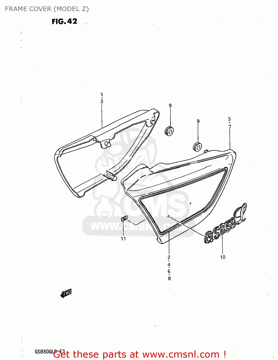 FRAME COVER (MODEL Z) GS850GL 1983 (D) USA (E03)