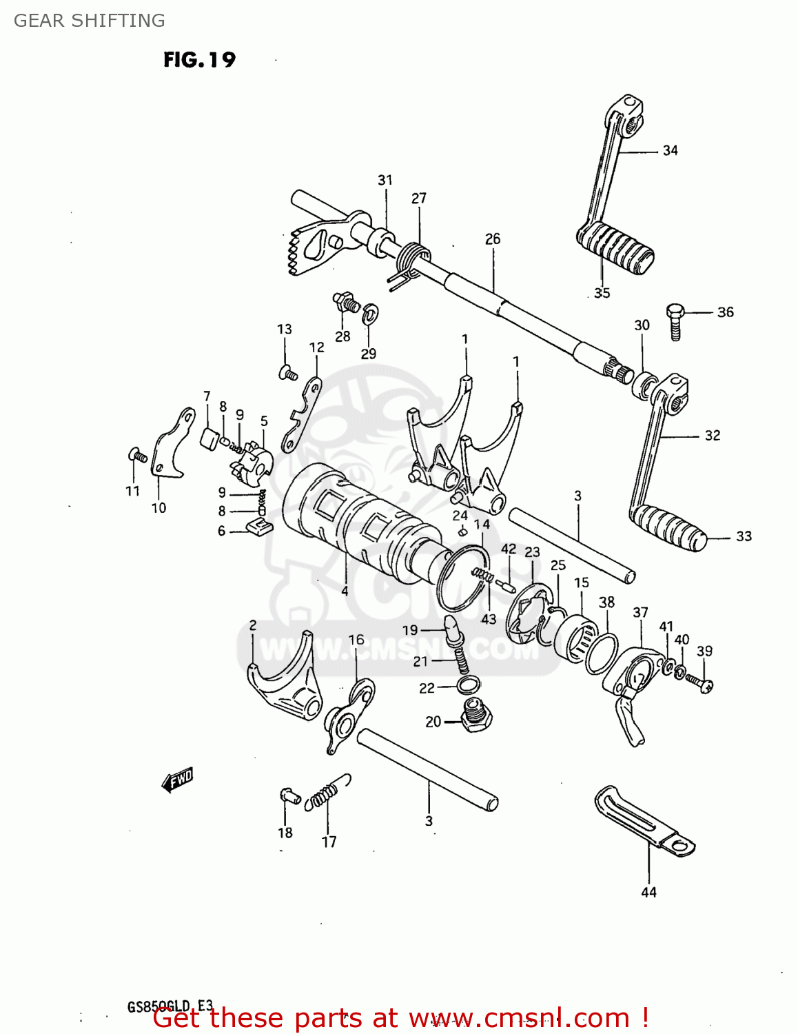 GEAR SHIFTING GS850GL 1983 (D) USA (E03)