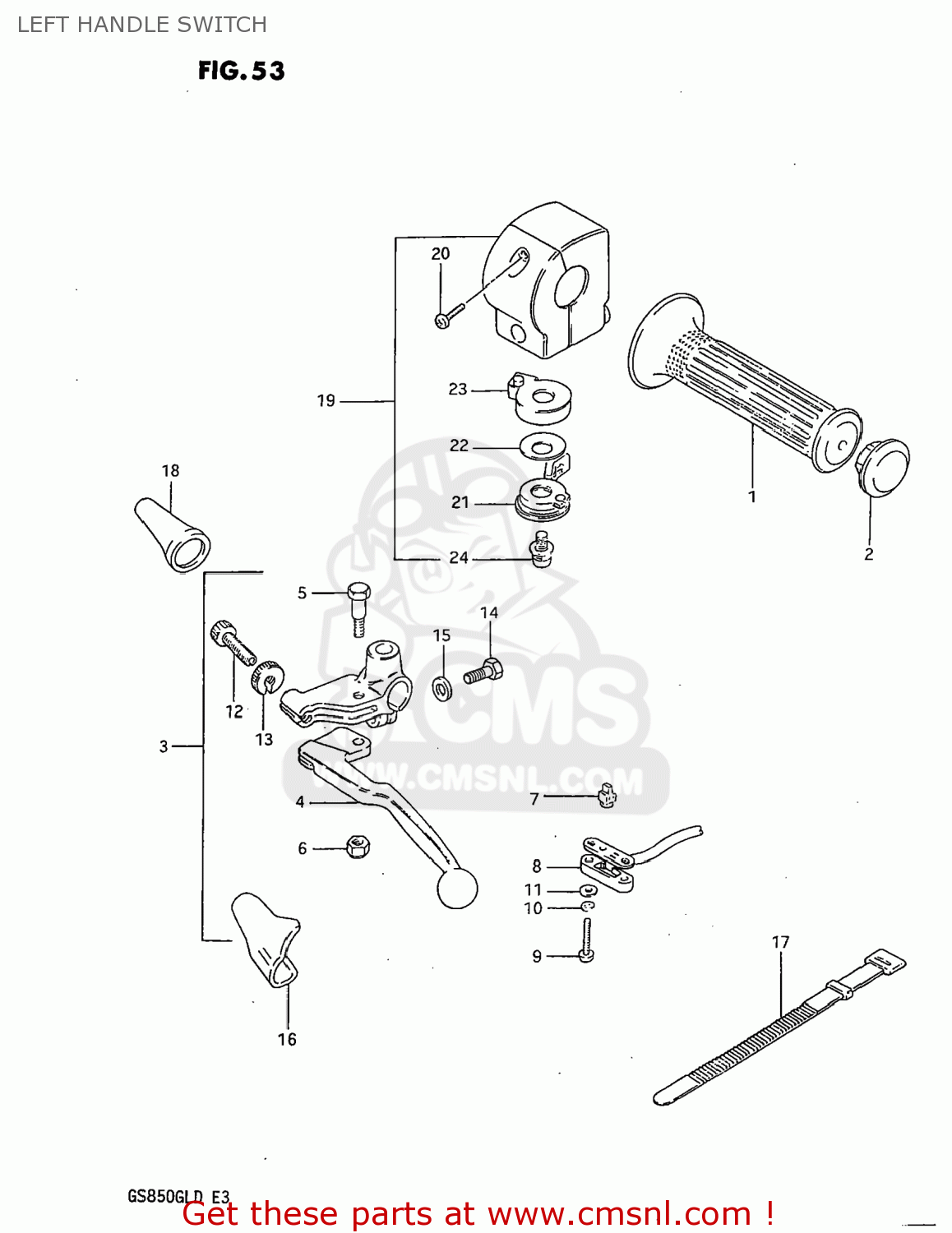 LEFT HANDLE SWITCH GS850GL 1983 (D) USA (E03)