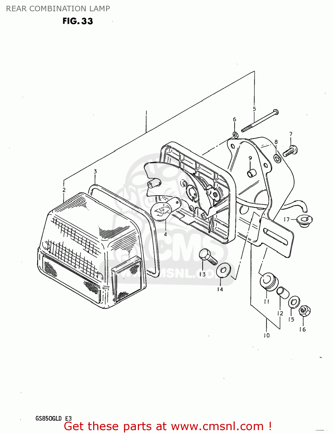 REAR COMBINATION LAMP GS850GL 1983 (D) USA (E03)