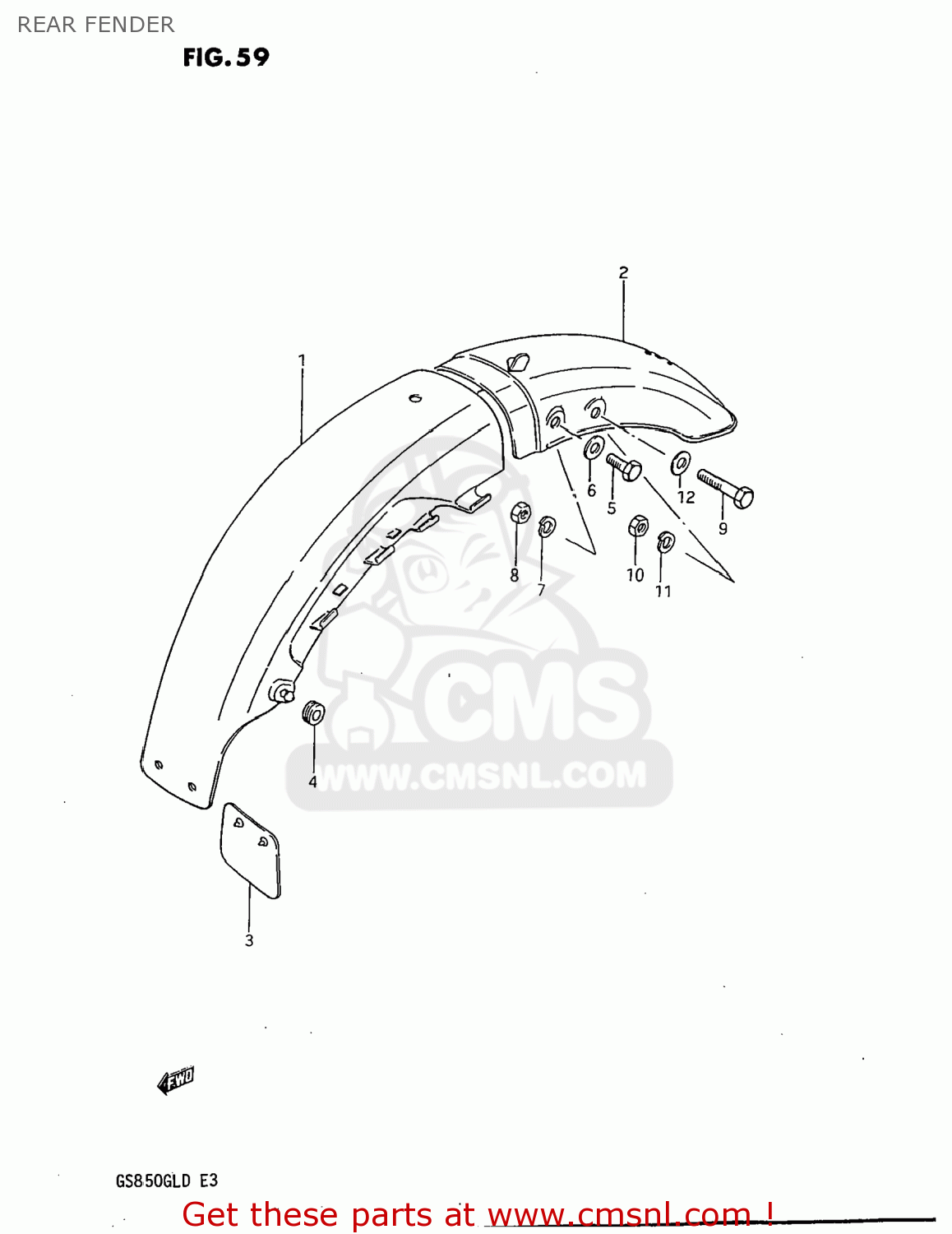REAR FENDER GS850GL 1983 (D) USA (E03)