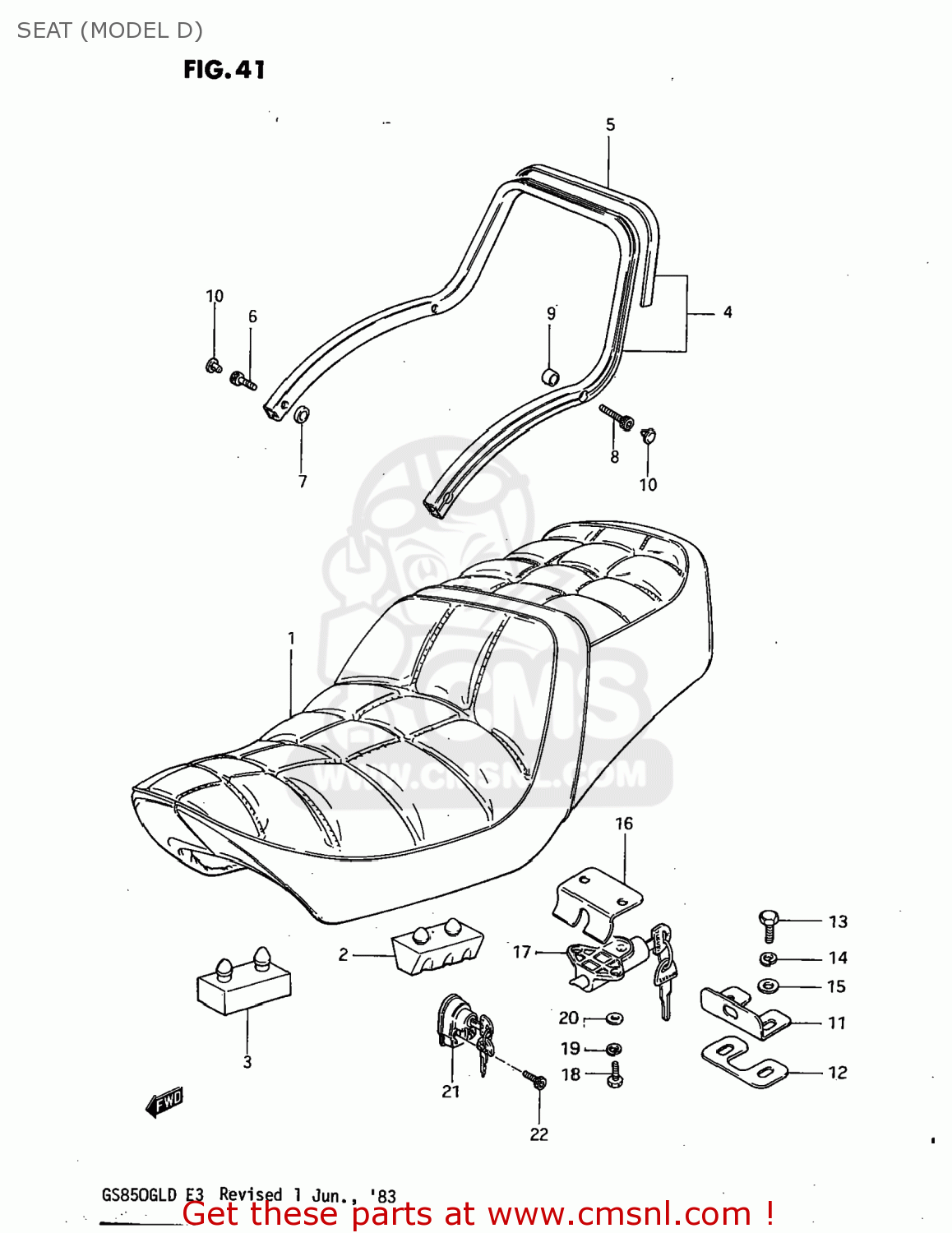 SEAT (MODEL D) GS850GL 1983 (D) USA (E03)
