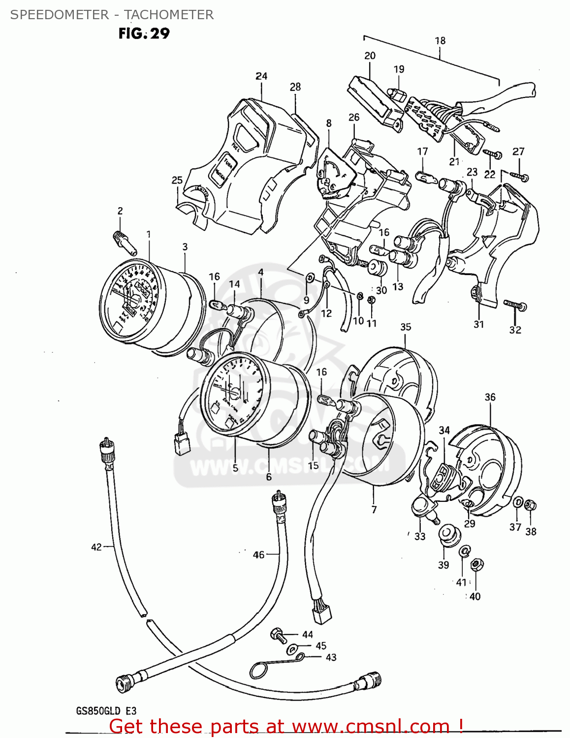 SPEEDOMETER - TACHOMETER GS850GL 1983 (D) USA (E03)