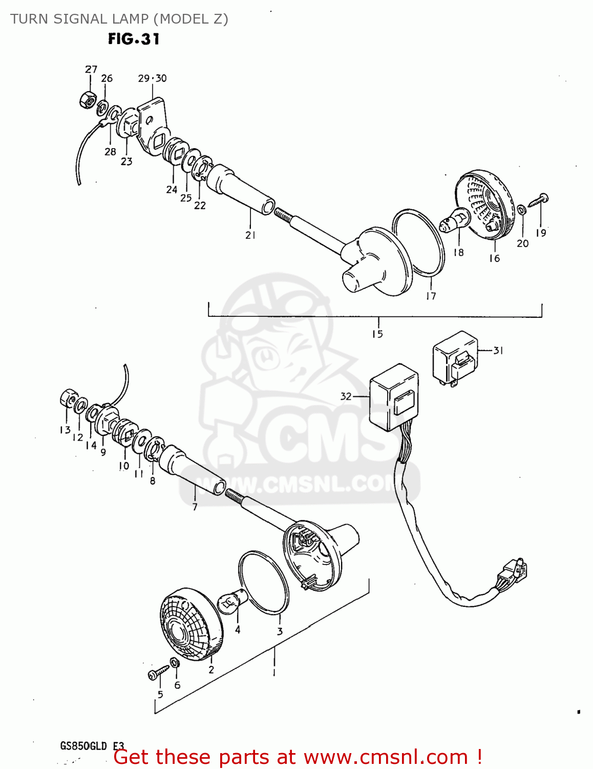 TURN SIGNAL LAMP (MODEL Z) GS850GL 1983 (D) USA (E03)