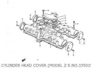 CYLINDER HEAD COVER (MODEL Z E.NO.155015~ / MODEL D) - GS850GL 1983 (D) USA (E03)