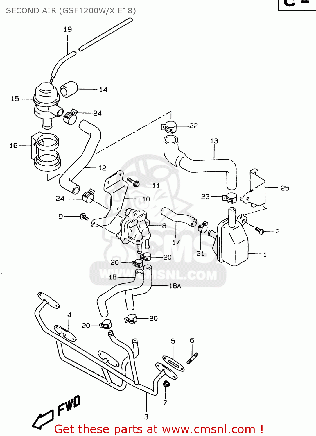 SECOND AIR (GSF1200W/X E18) GSF1200 1996 (T) (E02 E04 E22 E25 E34)