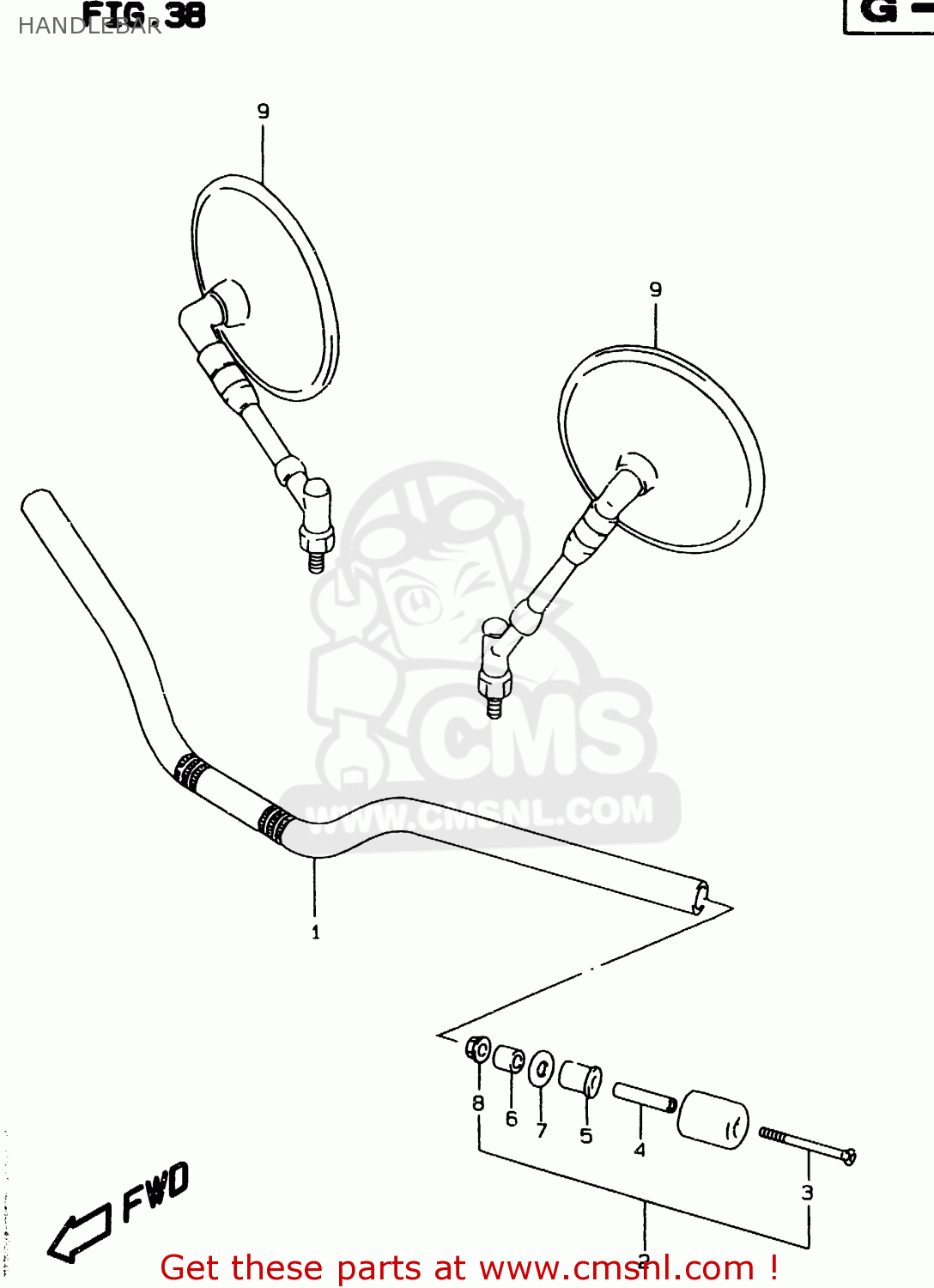 HANDLEBAR GSF1200 1996 (T) (E02 E04 E22 E25 E34)