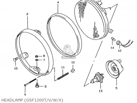 HEADLAMP (GSF1200T/V/W/X) - GSF1200 1996 (T) (E02 E04 E22 E25 E34)