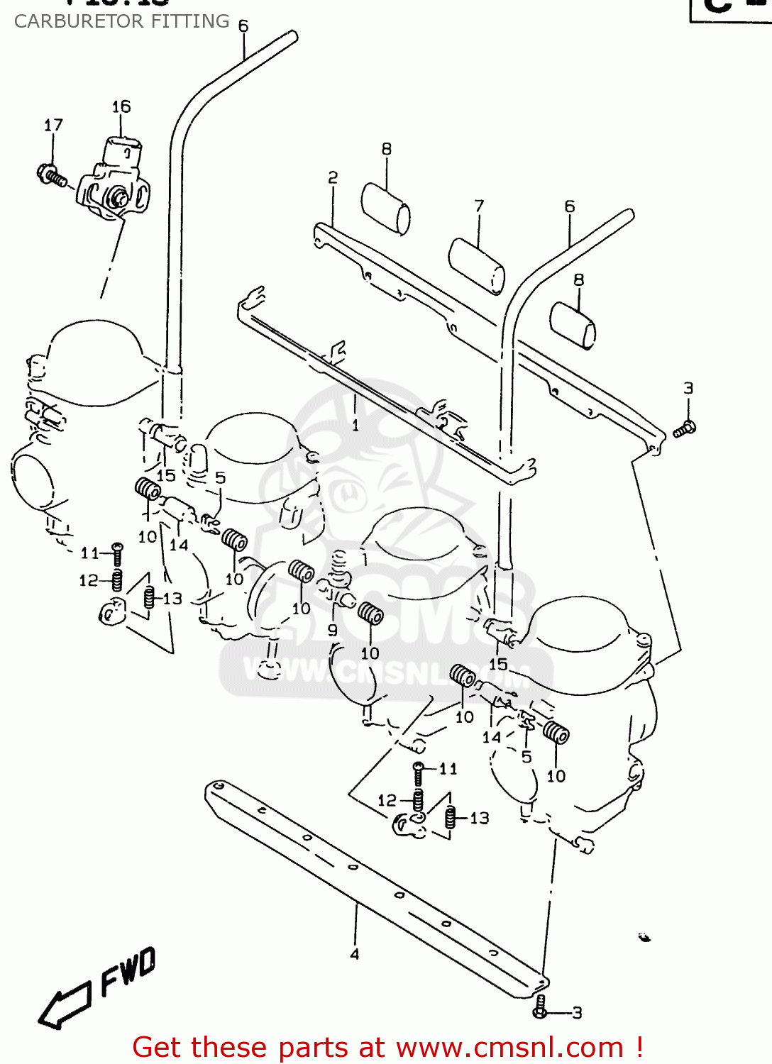 CARBURETOR FITTING GSF1200 1997 (V) (E02 E04 E22 E25 E34) / P37