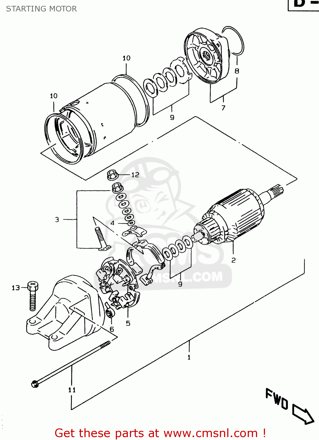 STARTING MOTOR GSF1200 1997 (V) (E02 E04 E22 E25 E34) / P37
