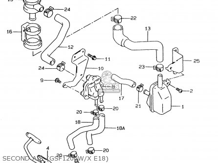 SECOND AIR (GSF1200W/X E18) - GSF1200 1997 (V) (E02 E04 E22 E25 E34) / P37