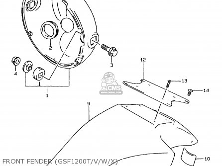 FRONT FENDER (GSF1200T/V/W/X) - GSF1200 1997 (V) (E02 E04 E22 E25 E34) / P37