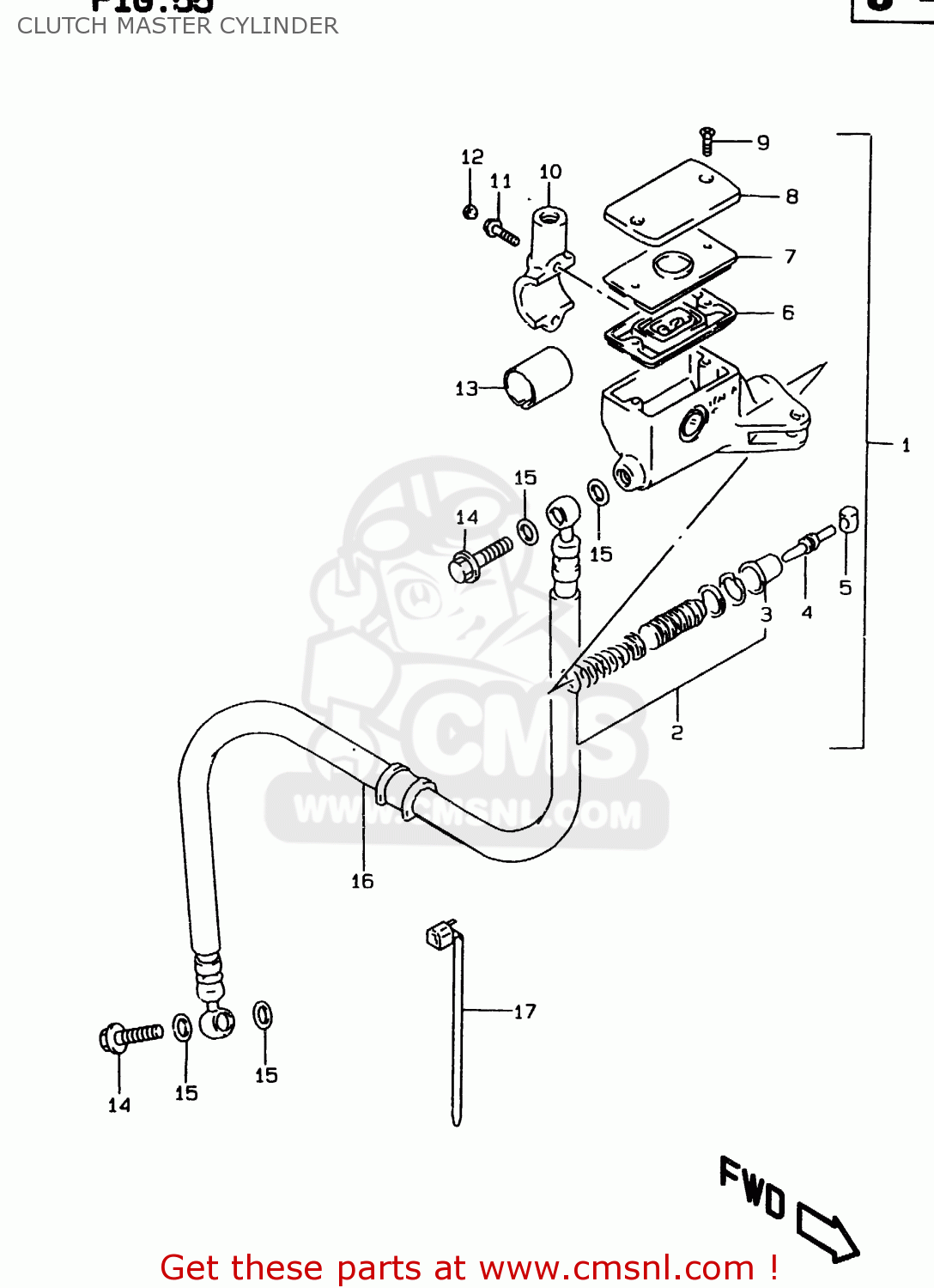 CLUTCH MASTER CYLINDER GSF1200 1998 (W) (E02 E04 E18 E22 E25 E34) / P37
