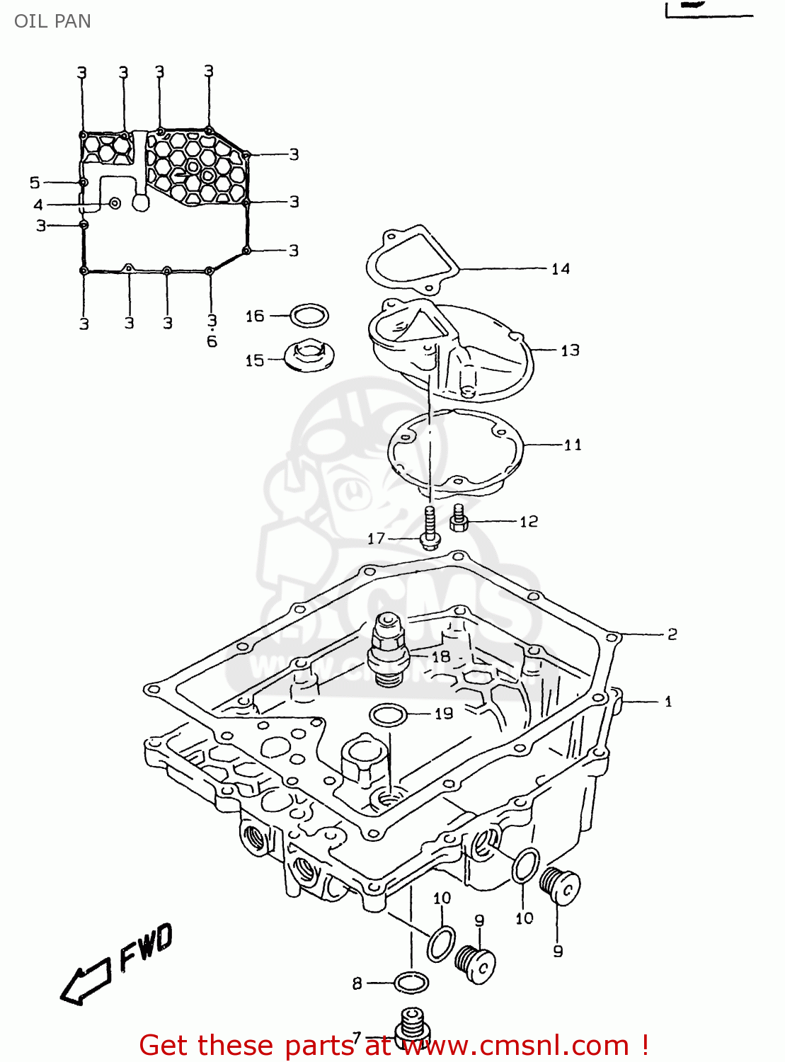 OIL PAN GSF1200 1998 (W) (E02 E04 E18 E22 E25 E34) / P37
