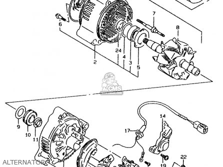 ALTERNATOR - GSF1200 1998 (W) (E02 E04 E18 E22 E25 E34) / P37