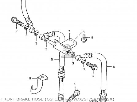FRONT BRAKE HOSE (GSF1200T/V/W/X/ST/SV/SW/SX) - GSF1200 1998 (W) (E02 E04 E18 E22 E25 E34) / P37