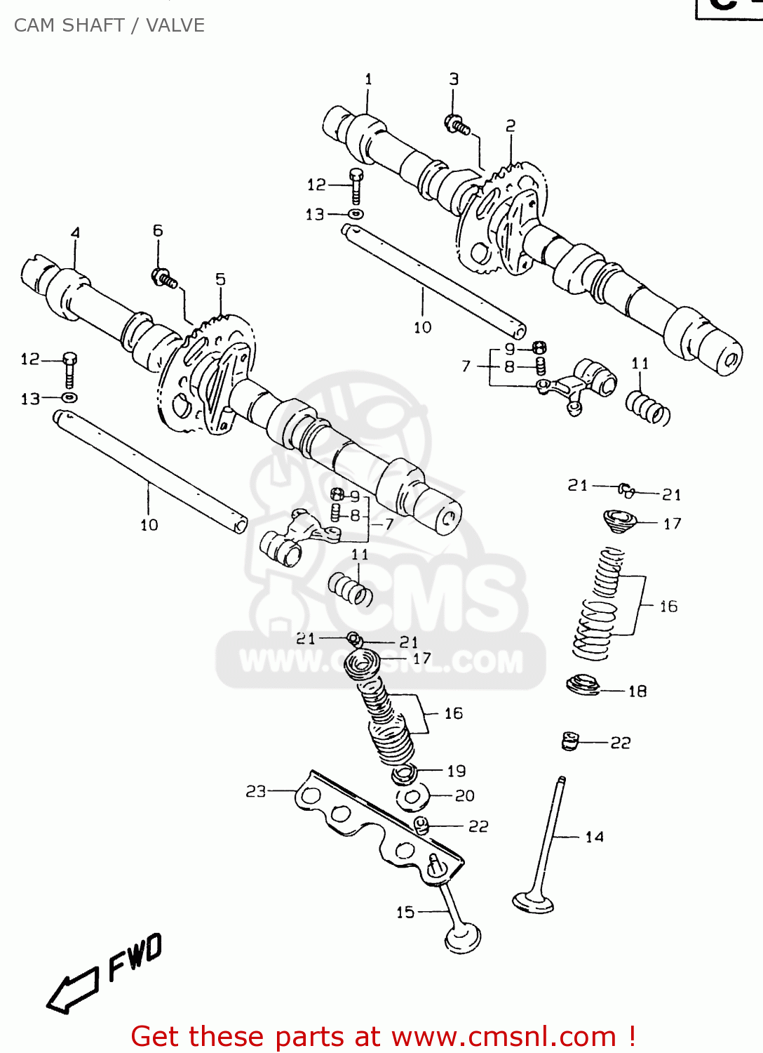 CAM SHAFT / VALVE GSF1200 1999 (X) (E02 E04 E18 E22 E24 E25 E34)