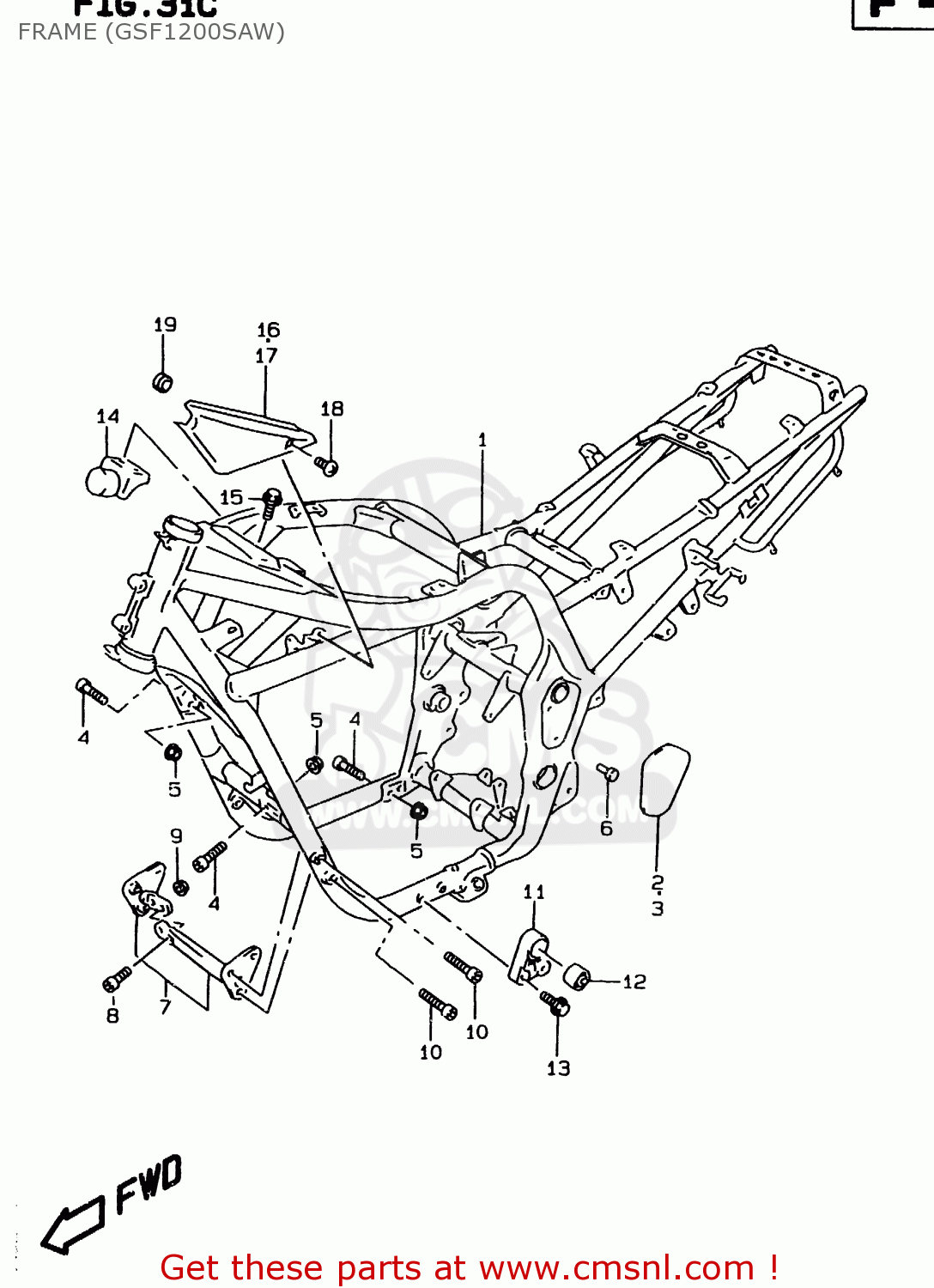 FRAME (GSF1200SAW) GSF1200 1999 (X) (E02 E04 E18 E22 E24 E25 E34)