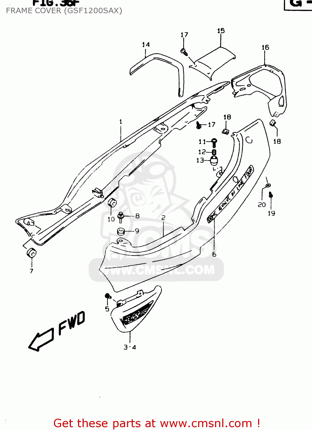 FRAME COVER (GSF1200SAX) GSF1200 1999 (X) (E02 E04 E18 E22 E24 E25 E34)