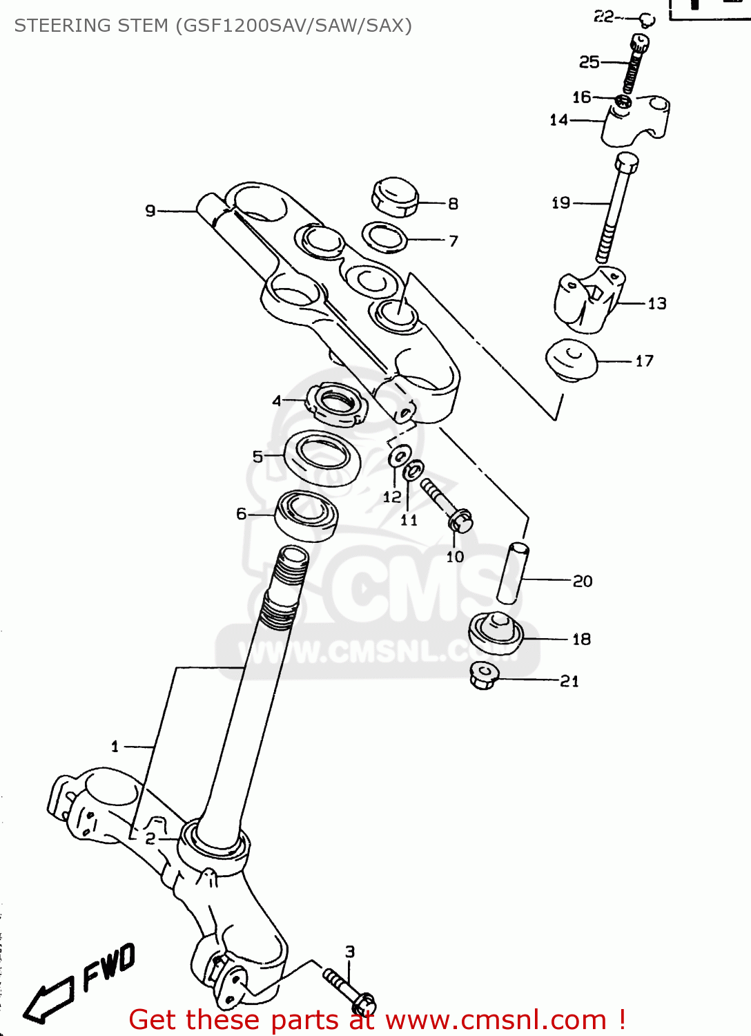 STEERING STEM (GSF1200SAV/SAW/SAX) GSF1200 1999 (X) (E02 E04 E18 E22 E24 E25 E34)