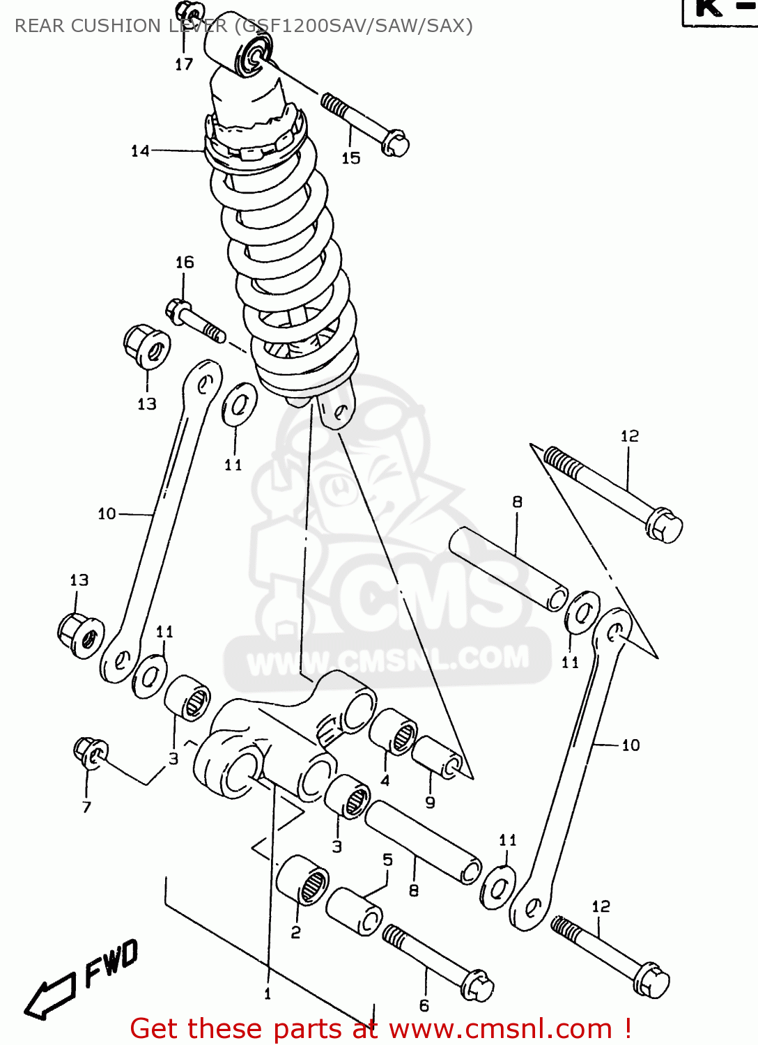 REAR CUSHION LEVER (GSF1200SAV/SAW/SAX) GSF1200 1999 (X) (E02 E04 E18 E22 E24 E25 E34)