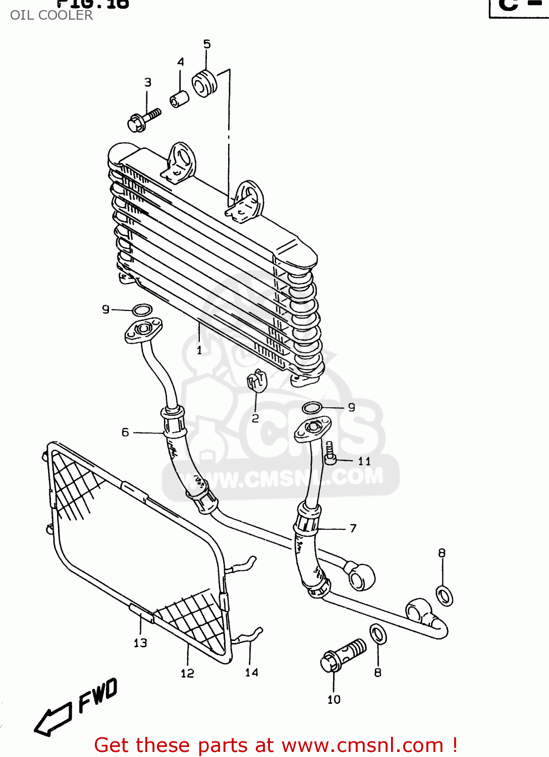OIL COOLER GSF1200 2000 (Y) (E02 E04 E18 E22 E24 E25 E34)