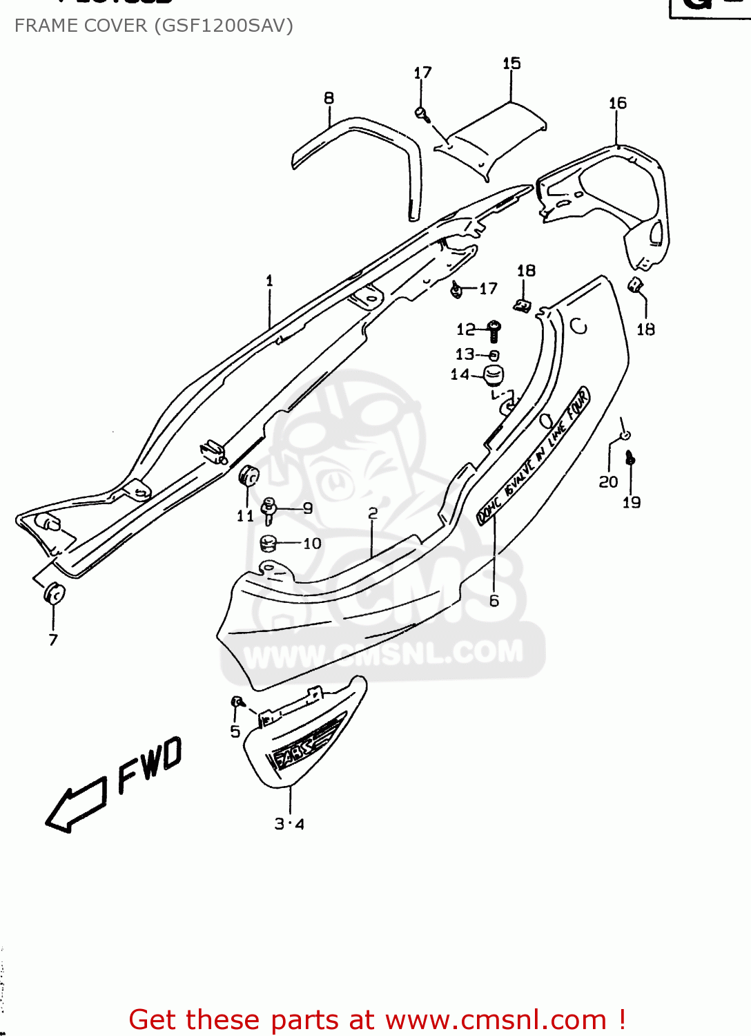 FRAME COVER (GSF1200SAV) GSF1200 2000 (Y) (E02 E04 E18 E22 E24 E25 E34)