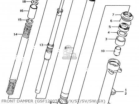 FRONT DAMPER (GSF1200T/V/W/X/ST/SV/SW/SX) - GSF1200 2000 (Y) (E02 E04 E18 E22 E24 E25 E34)