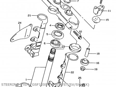 STEERING STEM (GSF1200T/V/W/X/ST/SV/SW/SX) - GSF1200 2000 (Y) (E02 E04 E18 E22 E24 E25 E34)