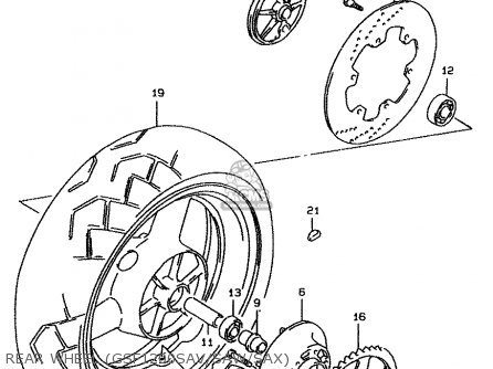 REAR WHEEL (GSF1200SAV/SAW/SAX) - GSF1200 2000 (Y) (E02 E04 E18 E22 E24 E25 E34)