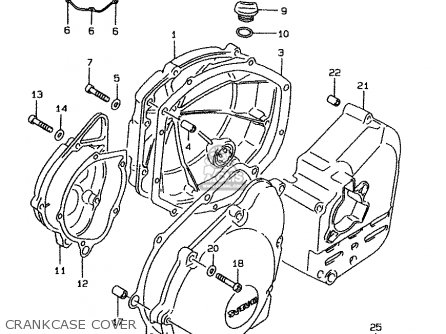 CRANKCASE COVER - GSF1200 2000 (Y) (E02 E04 E18 E22 E24 E25 E34)