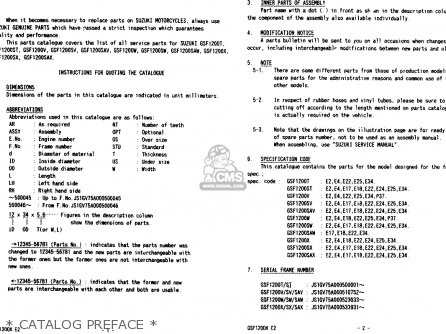 Suzuki GSF1200 2000 (Y) (E02 E04 E18 E22 E24 E25 E34) parts lists 