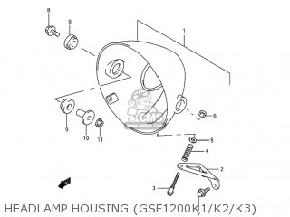 HEADLAMP HOUSING (GSF1200K1/K2/K3) - GSF1200 BANDIT 2001 (K1) USA (E03)