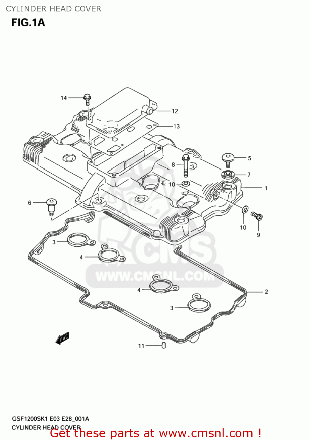 CYLINDER HEAD COVER GSF1200 BANDIT 2002 (K2) USA (E03)