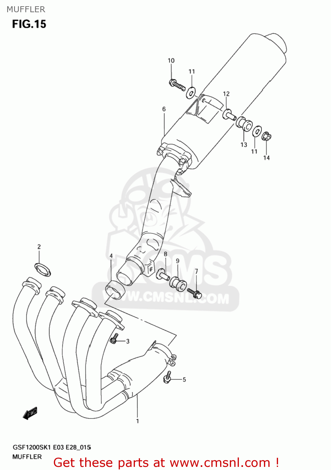 MUFFLER GSF1200 BANDIT 2002 (K2) USA (E03)