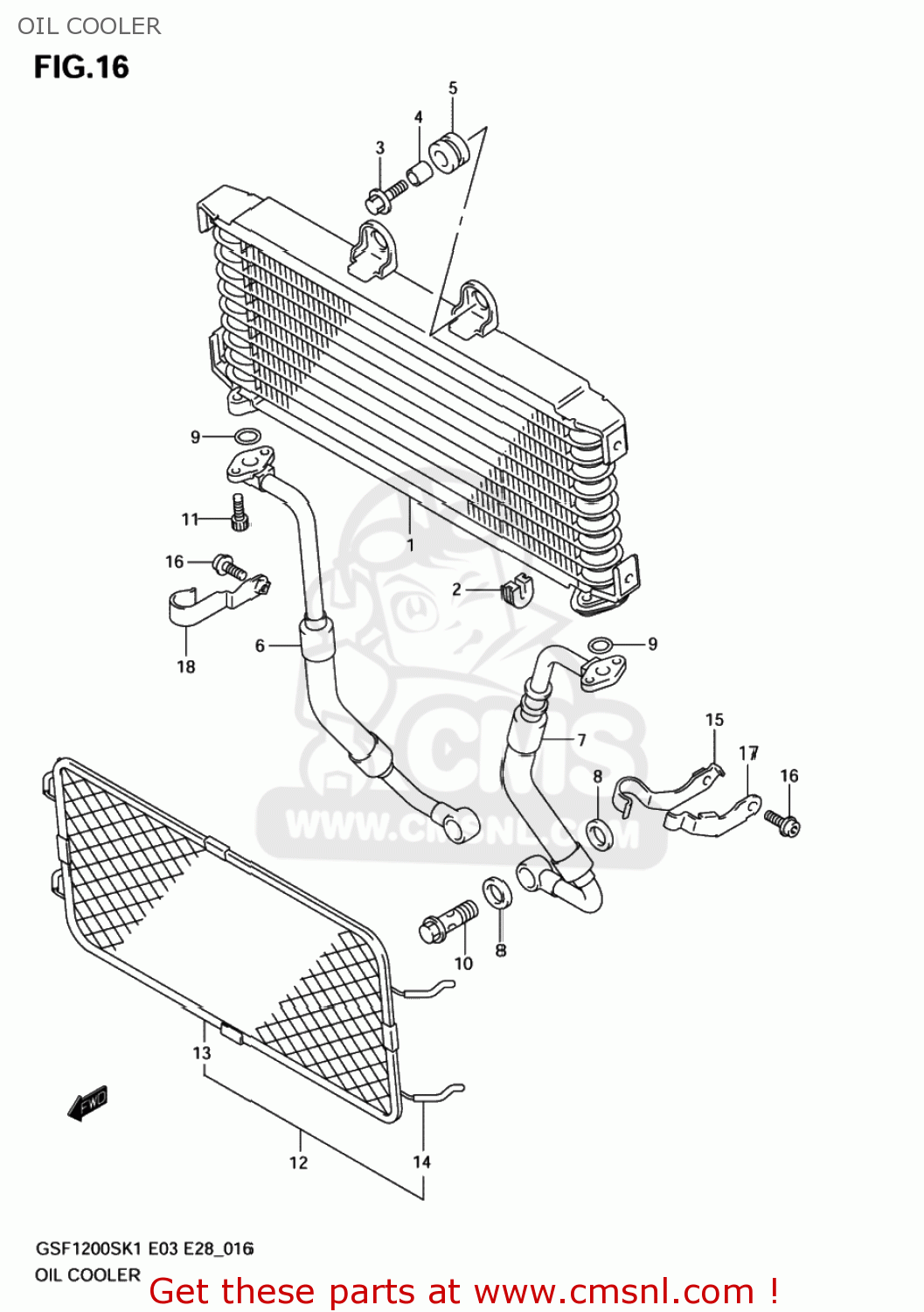 OIL COOLER GSF1200 BANDIT 2002 (K2) USA (E03)