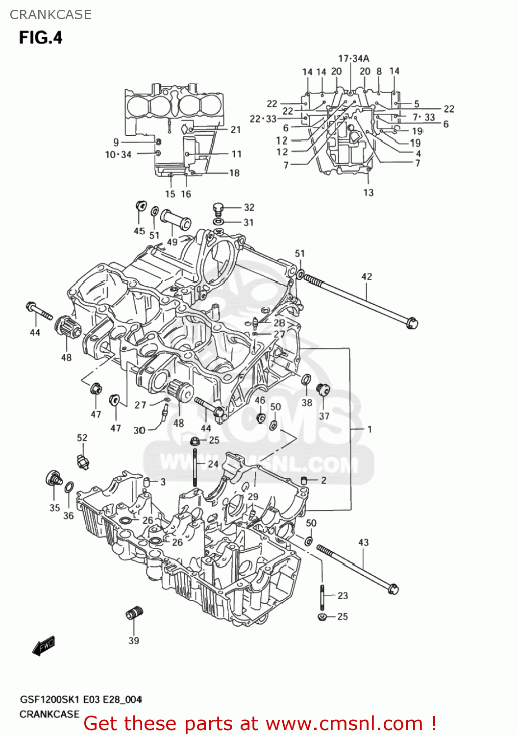 CRANKCASE GSF1200 BANDIT 2003 (K3) USA (E03)