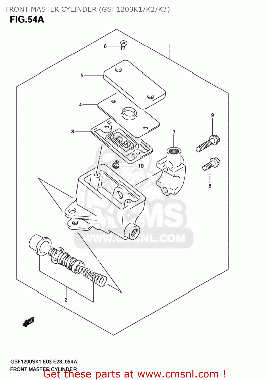 FRONT MASTER CYLINDER (GSF1200K1/K2/K3) GSF1200 BANDIT 2004 (K4) USA (E03)