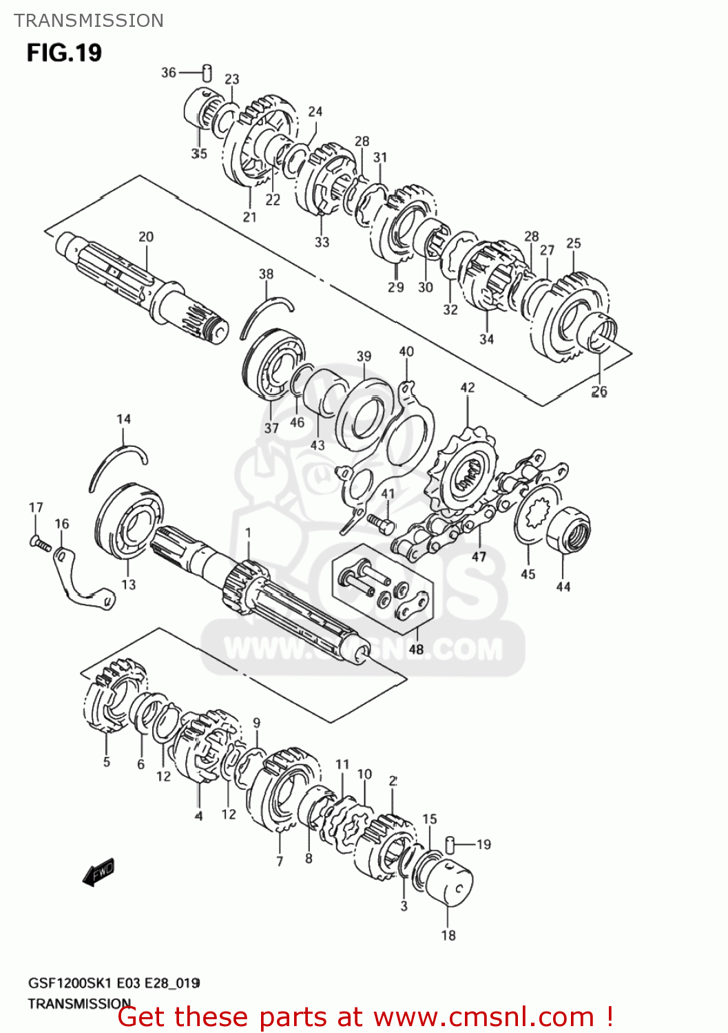 TRANSMISSION GSF1200 BANDIT 2004 (K4) USA (E03)