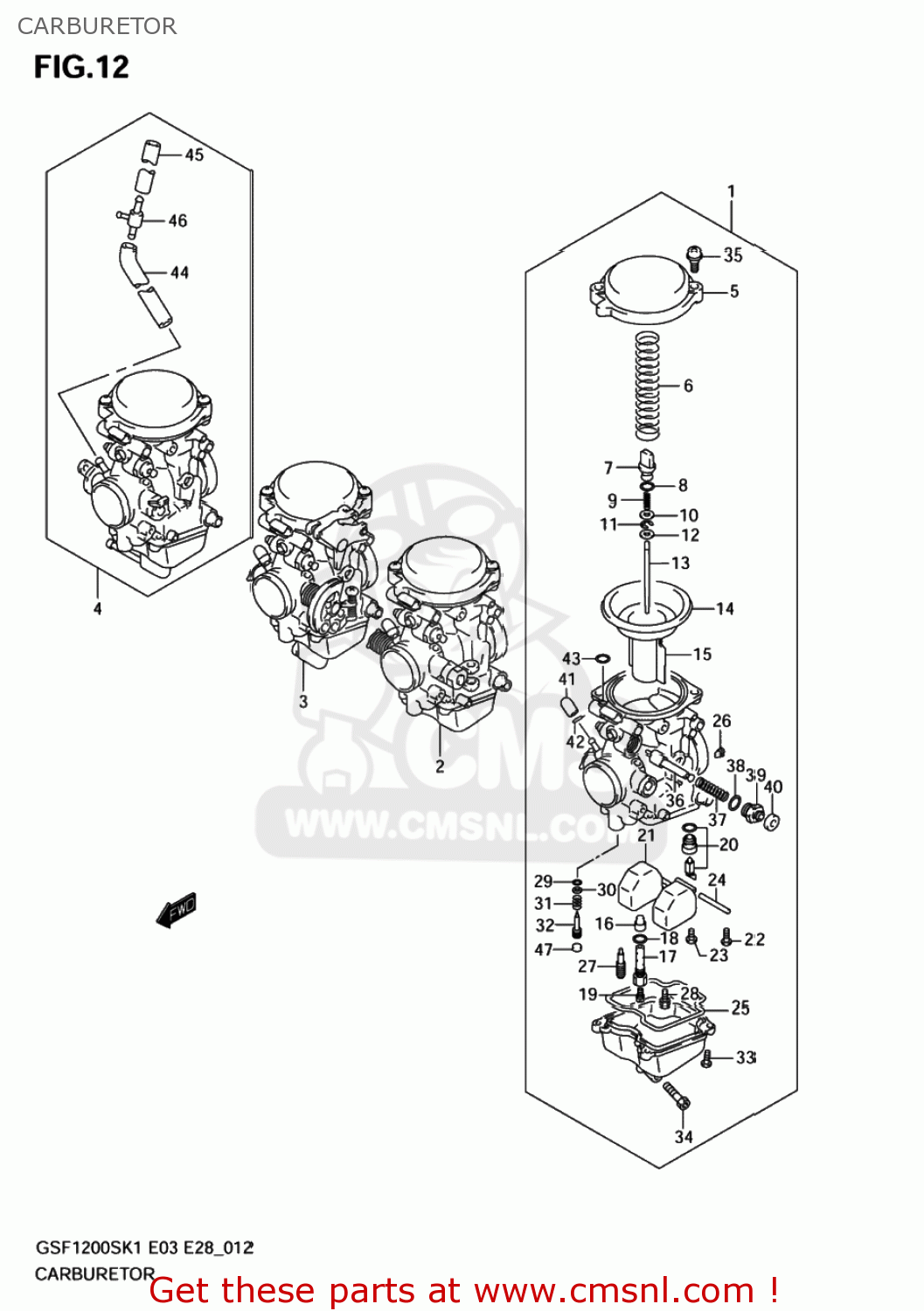 CARBURETOR GSF1200 BANDIT 2005 (K5) USA (E03)