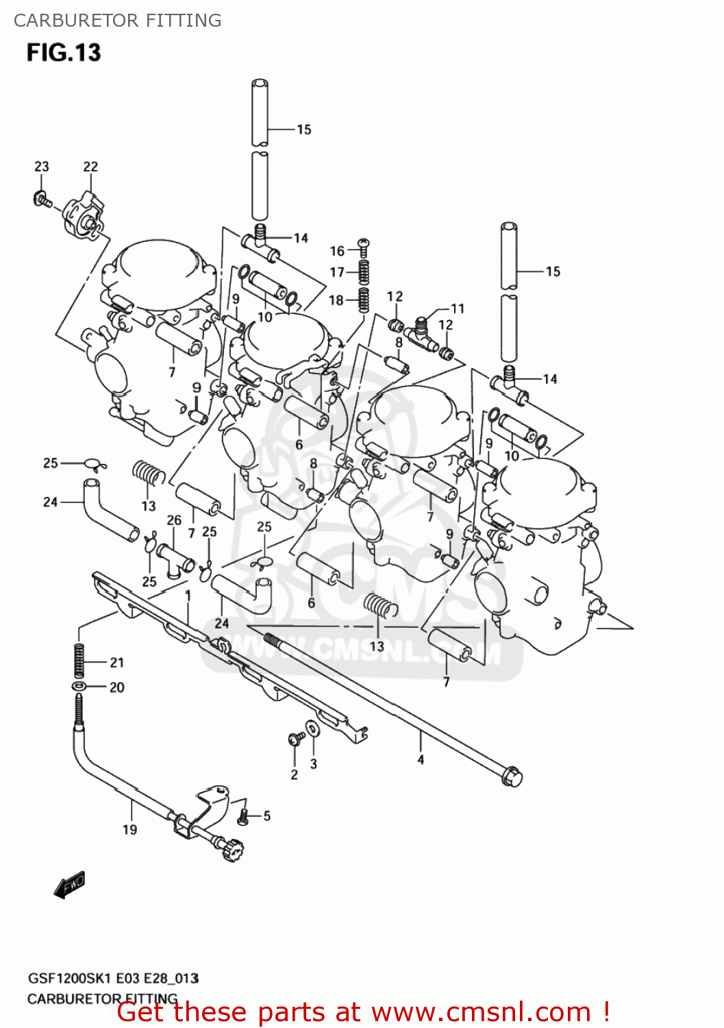 CARBURETOR FITTING GSF1200 BANDIT 2005 (K5) USA (E03)