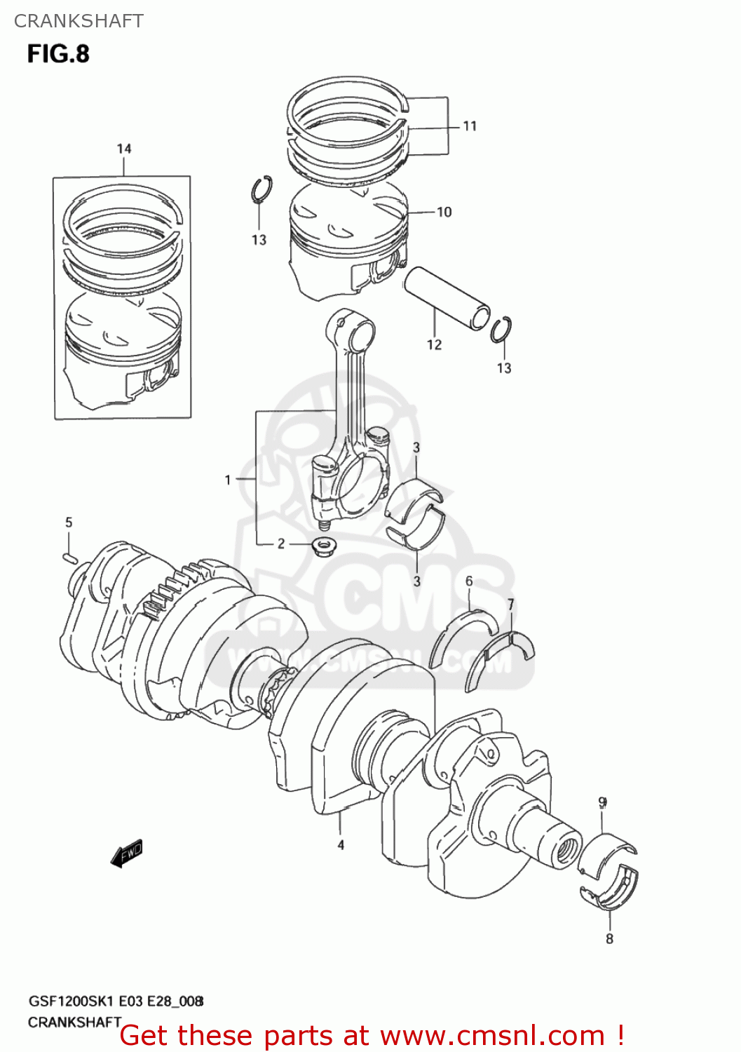 CRANKSHAFT GSF1200 BANDIT 2005 (K5) USA (E03)