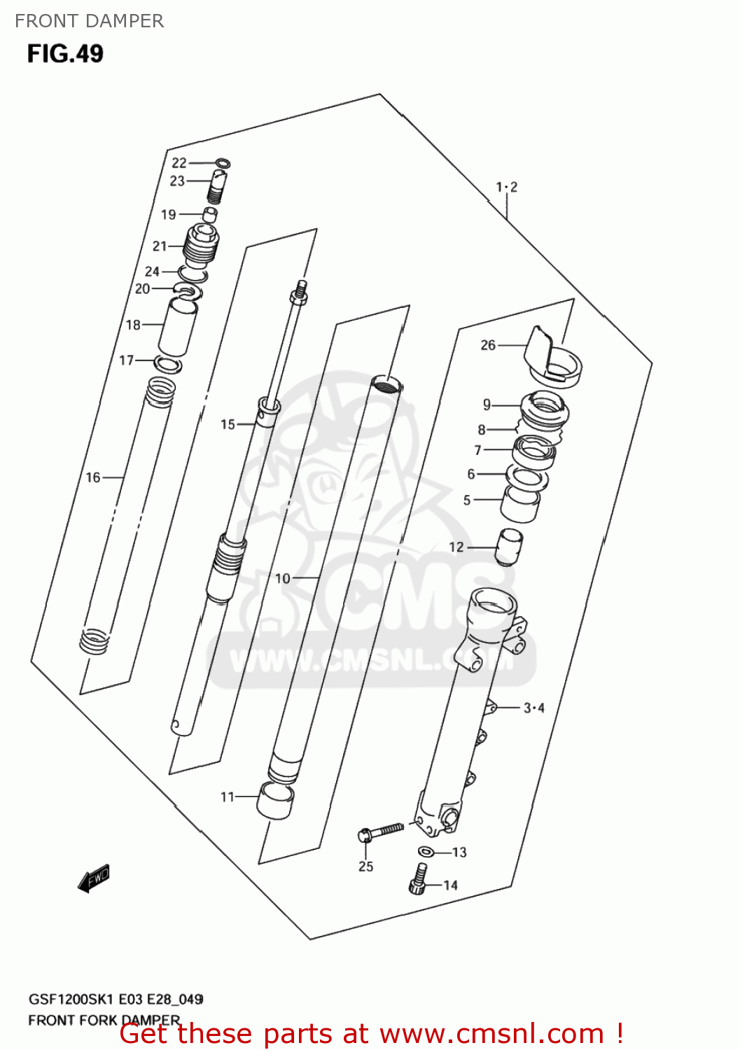 FRONT DAMPER GSF1200 BANDIT 2005 (K5) USA (E03)
