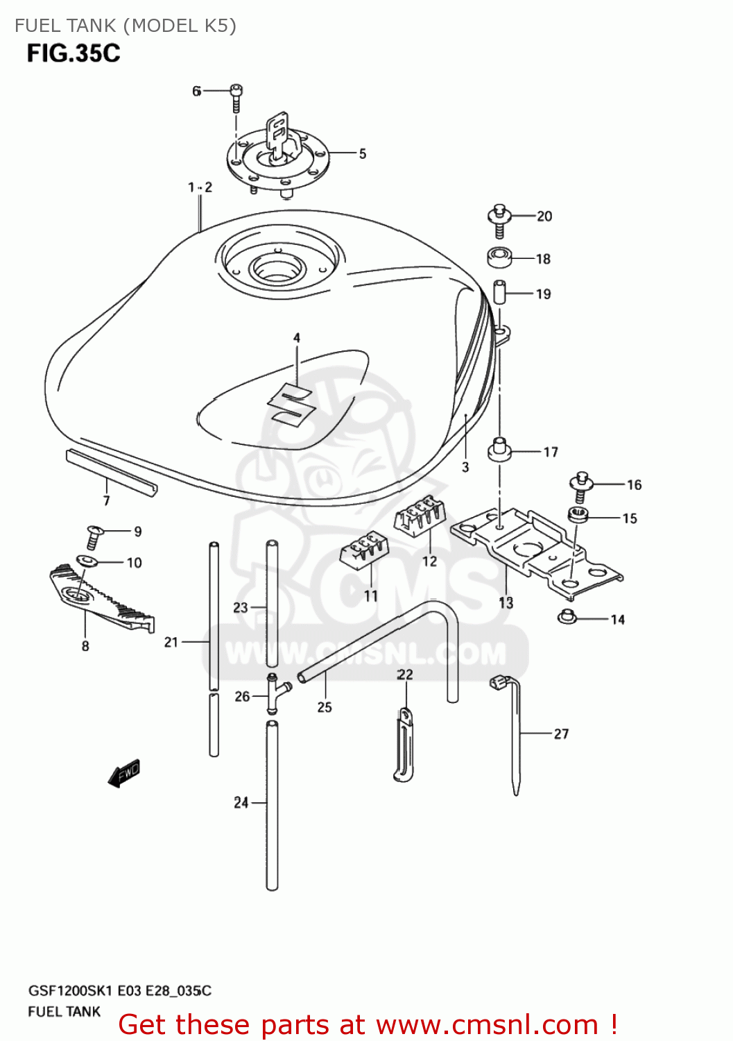 FUEL TANK (MODEL K5) GSF1200 BANDIT 2005 (K5) USA (E03)