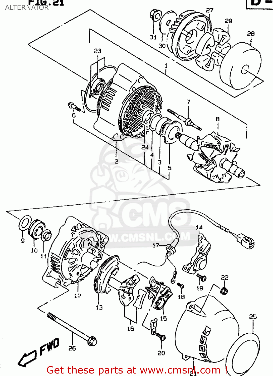 ALTERNATOR GSF1200S 1996 (T) (E02 E04 E17 E18 E22 E24 E25 E34)